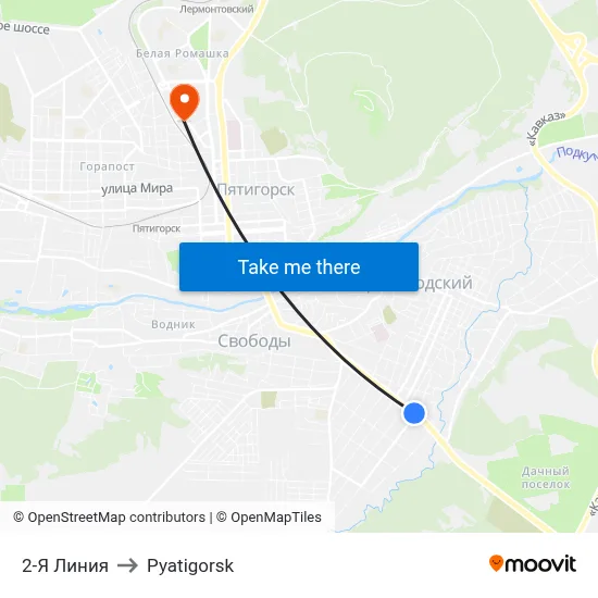 2nd Line to Pyatigorsk map