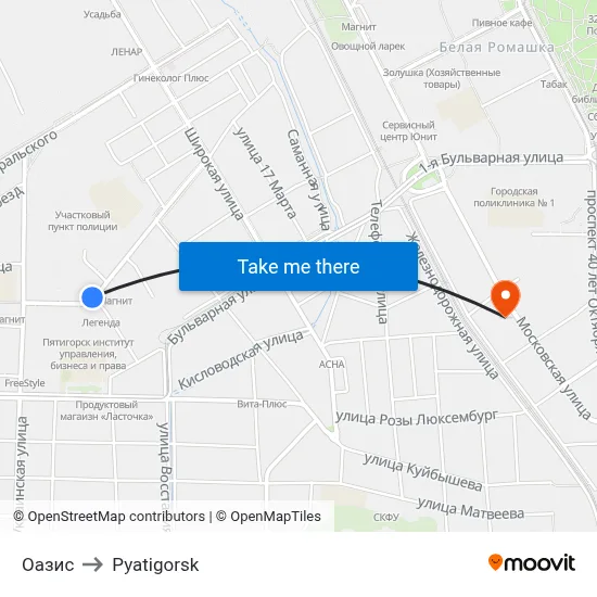 Oasis to Pyatigorsk map