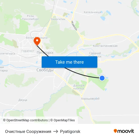 Treatment Facilities to Pyatigorsk map