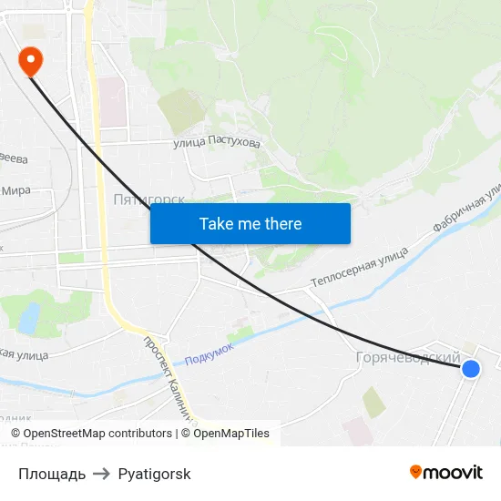 Square to Pyatigorsk map