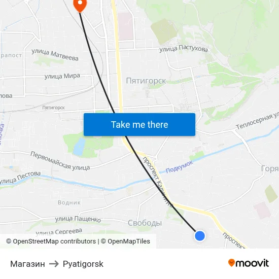 Store to Pyatigorsk map