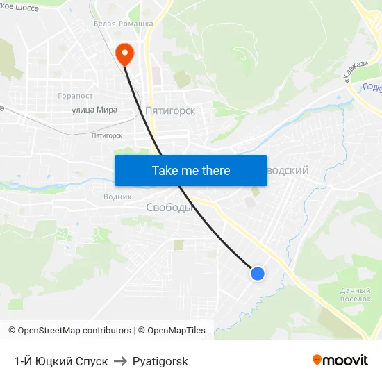 1st Yutsky Descent to Pyatigorsk map