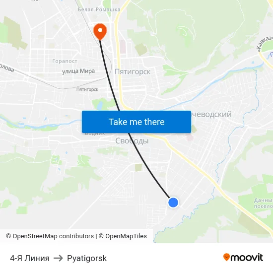 4th Line to Pyatigorsk map