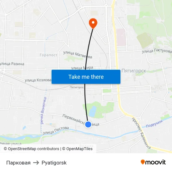 Park Street to Pyatigorsk map