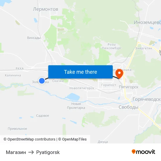 Store to Pyatigorsk map