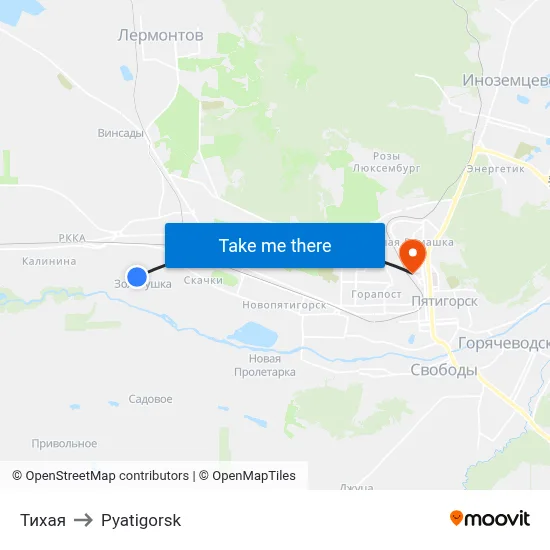 Quiet to Pyatigorsk map
