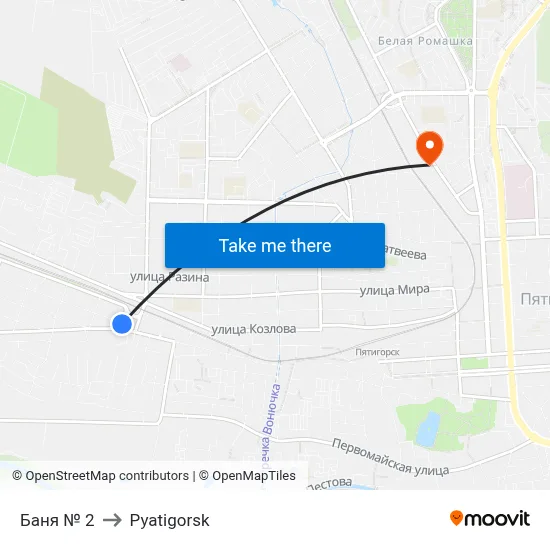 Bathhouse No. 2 to Pyatigorsk map