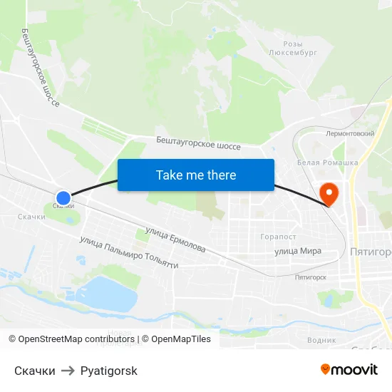 Скачки to Pyatigorsk map