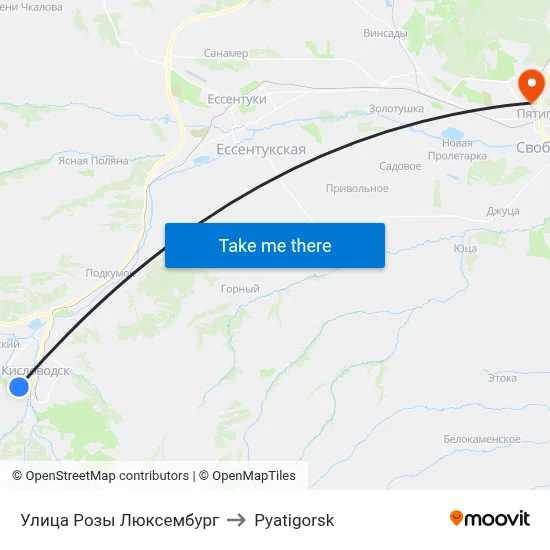 Rosa Luxemburg Street to Pyatigorsk map