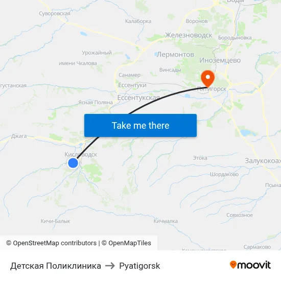 Children's Polyclinic to Pyatigorsk map