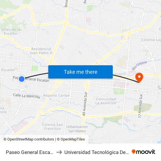 Paseo General Escalón, 4018 to Universidad Tecnológica De El Salvador map