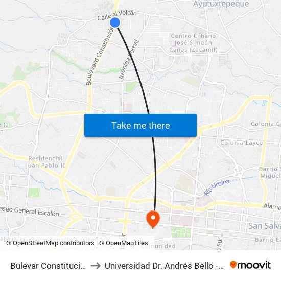 Bulevar Constitución, 2 to Universidad Dr. Andrés Bello - Anexo map