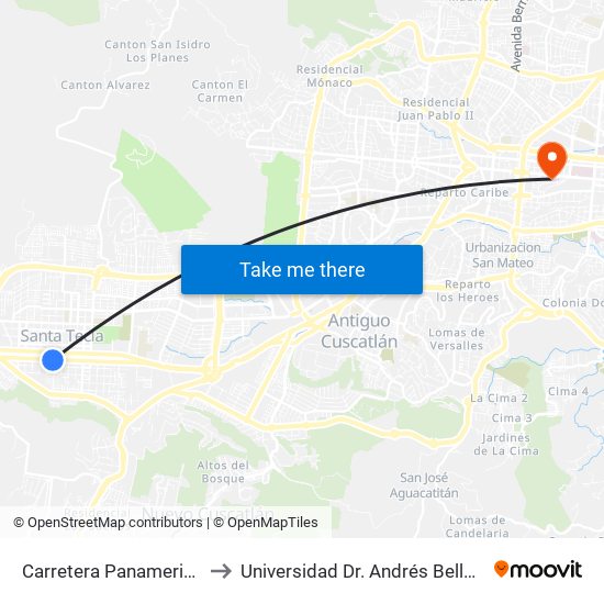 Carretera Panamericana, 5 to Universidad Dr. Andrés Bello - Anexo map