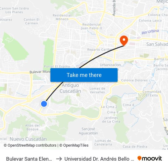 Bulevar Santa Elena, 104 to Universidad Dr. Andrés Bello - Anexo map