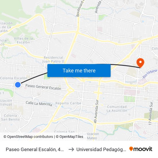 Paseo General Escalón, 4355 to Universidad Pedagógica map