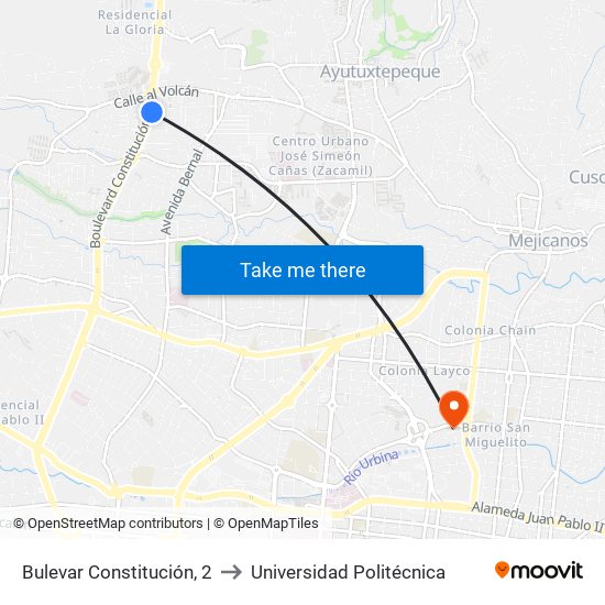 Bulevar Constitución, 2 to Universidad Politécnica map