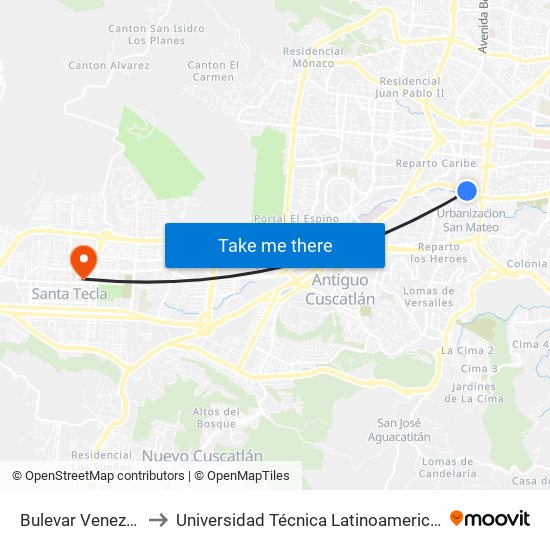 Bulevar Venezuela, 2965 to Universidad Técnica Latinoamericana Edificio A-B-C-D map