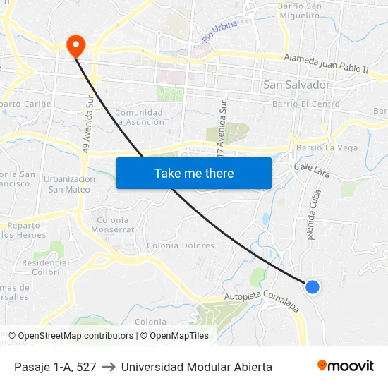 Pasaje 1-A, 527 to Universidad Modular Abierta map