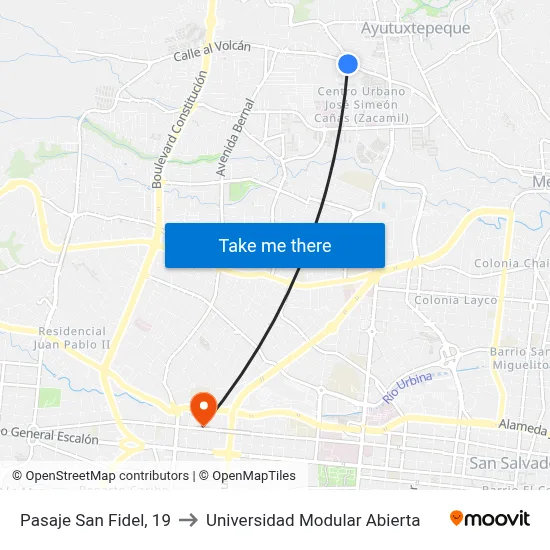 Pasaje San Fidel, 19 to Universidad Modular Abierta map