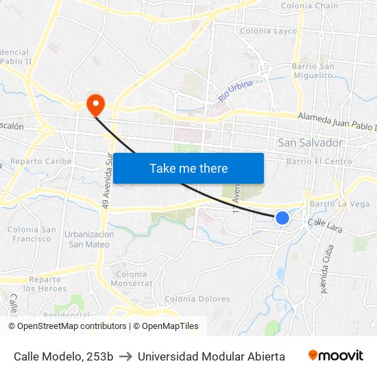 Calle Modelo, 253b to Universidad Modular Abierta map