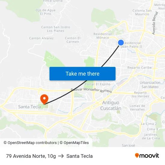 79 Avenida Norte, 10g to Santa Tecla map