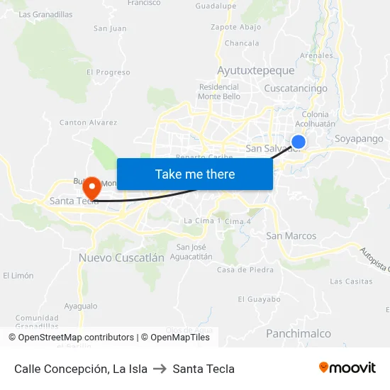 Calle Concepción, La Isla to Santa Tecla map