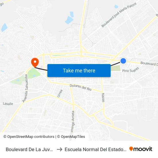 Boulevard De La Juventud, 703 to Escuela Normal Del Estado De Durango map