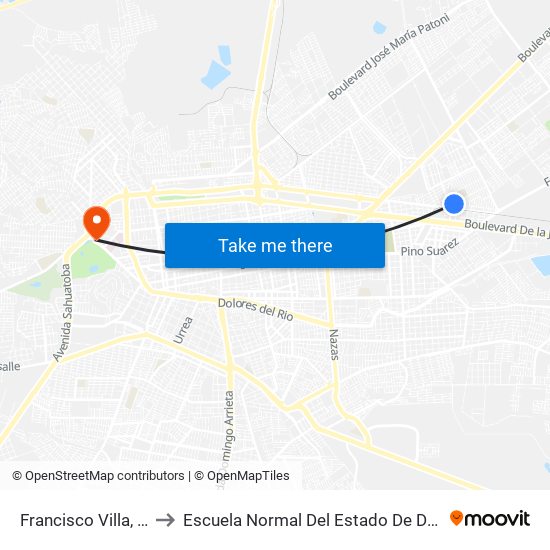 Francisco Villa, 403 to Escuela Normal Del Estado De Durango map