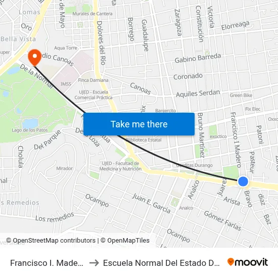 Francisco I. Madero, 999 to Escuela Normal Del Estado De Durango map