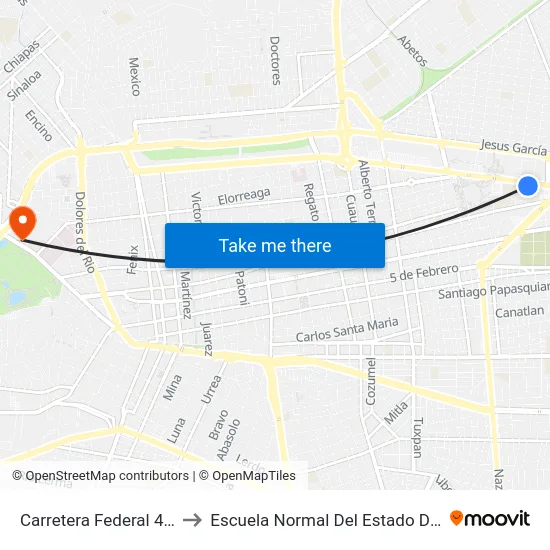 Carretera Federal 40, 1902 to Escuela Normal Del Estado De Durango map