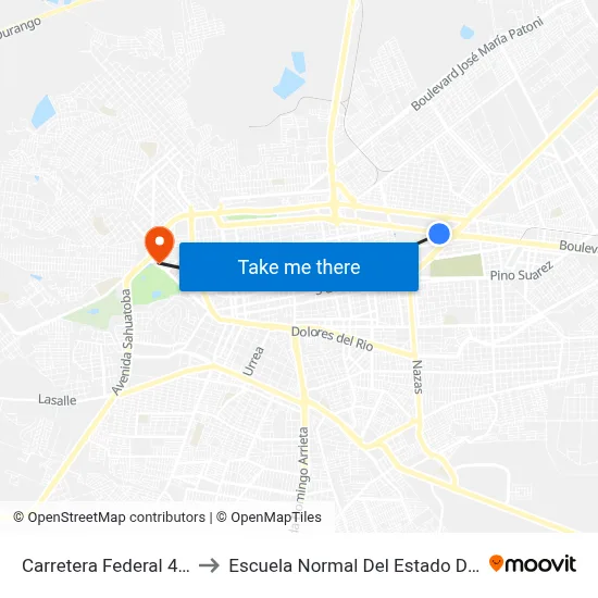 Carretera Federal 40, 1902 to Escuela Normal Del Estado De Durango map