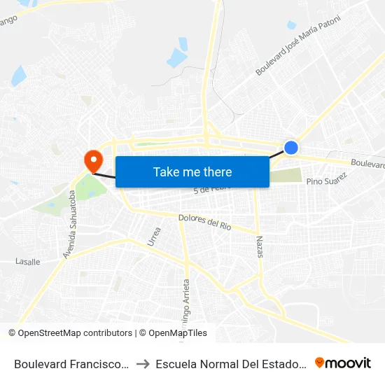 Boulevard Francisco Villa, 720 to Escuela Normal Del Estado De Durango map