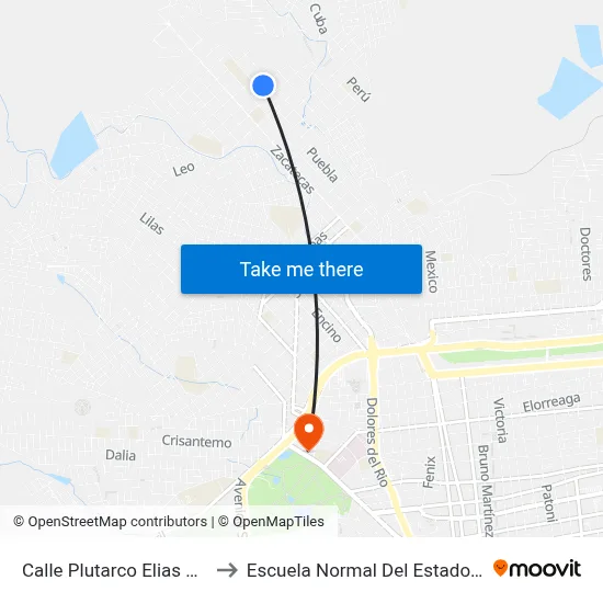 Calle Plutarco Elias Calles, 704 to Escuela Normal Del Estado De Durango map