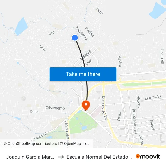 Joaquín García Martínez, 303 to Escuela Normal Del Estado De Durango map