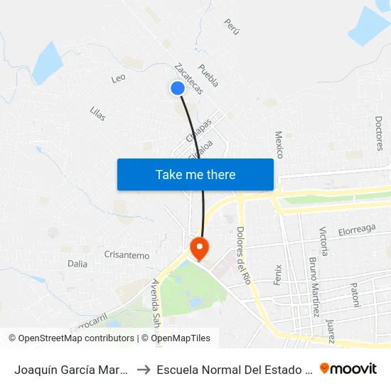 Joaquín García Martínez, 203 to Escuela Normal Del Estado De Durango map