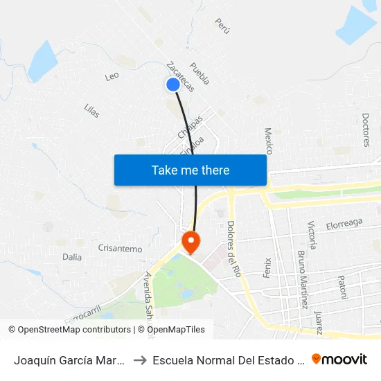 Joaquín García Martínez, 101 to Escuela Normal Del Estado De Durango map