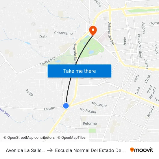 Avenida La Salle, 101 to Escuela Normal Del Estado De Durango map