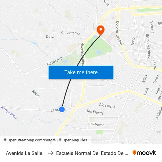 Avenida La Salle, 302 to Escuela Normal Del Estado De Durango map