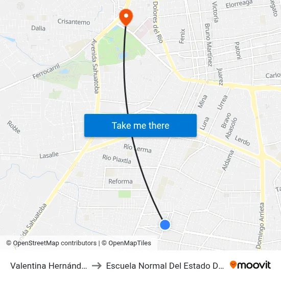 Valentina Hernández, 310 to Escuela Normal Del Estado De Durango map