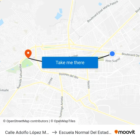 Calle Adolfo López Mateos, 1009 to Escuela Normal Del Estado De Durango map