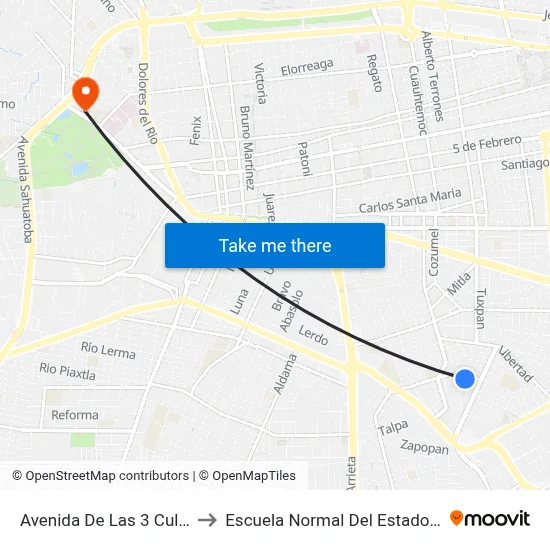 Avenida De Las 3 Culturas, 108 to Escuela Normal Del Estado De Durango map