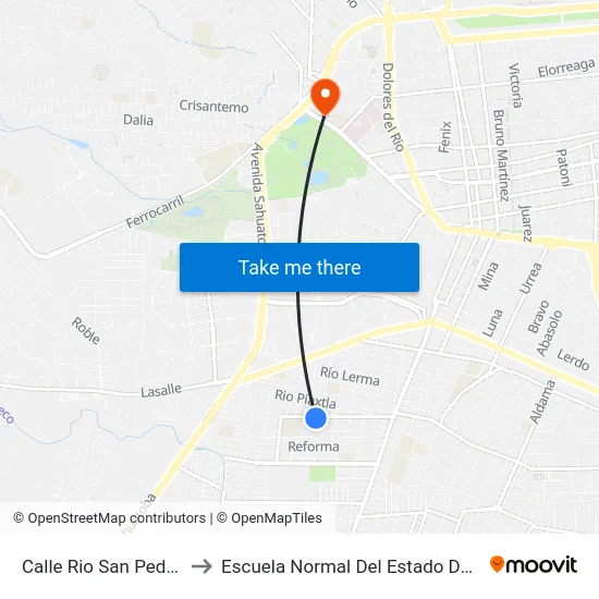 Calle Rio San Pedro, 705 to Escuela Normal Del Estado De Durango map