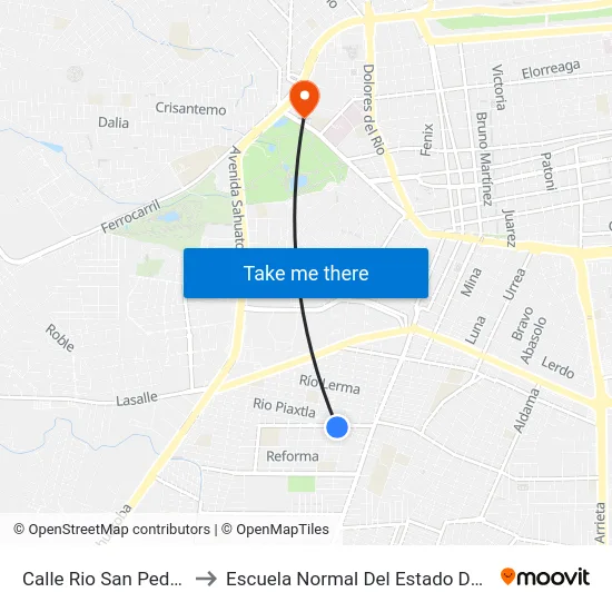 Calle Rio San Pedro, 409 to Escuela Normal Del Estado De Durango map