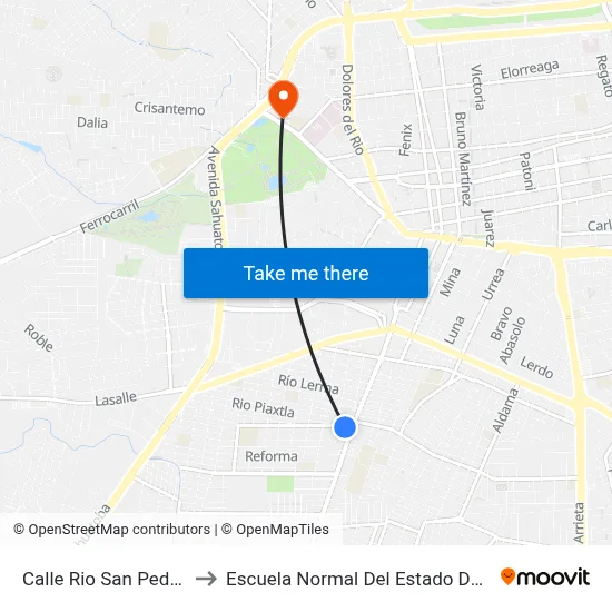 Calle Rio San Pedro, 215 to Escuela Normal Del Estado De Durango map