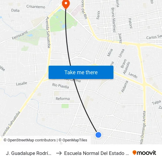 J. Guadalupe Rodríguez, 402 to Escuela Normal Del Estado De Durango map