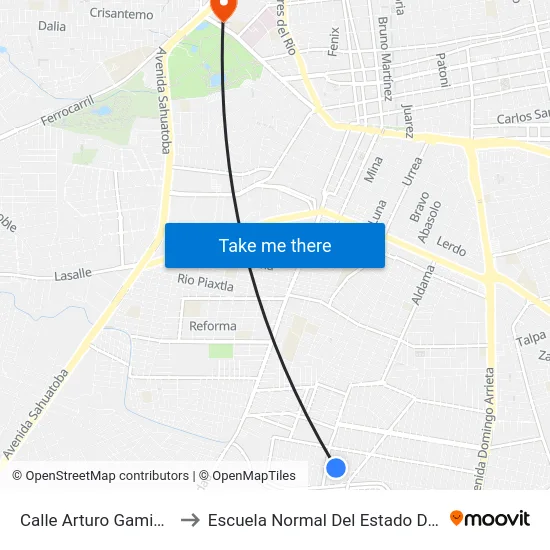 Calle Arturo Gamiz, 430-C to Escuela Normal Del Estado De Durango map