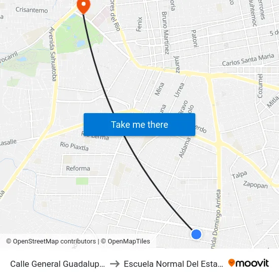 Calle General Guadalupe Victoria, 327 to Escuela Normal Del Estado De Durango map