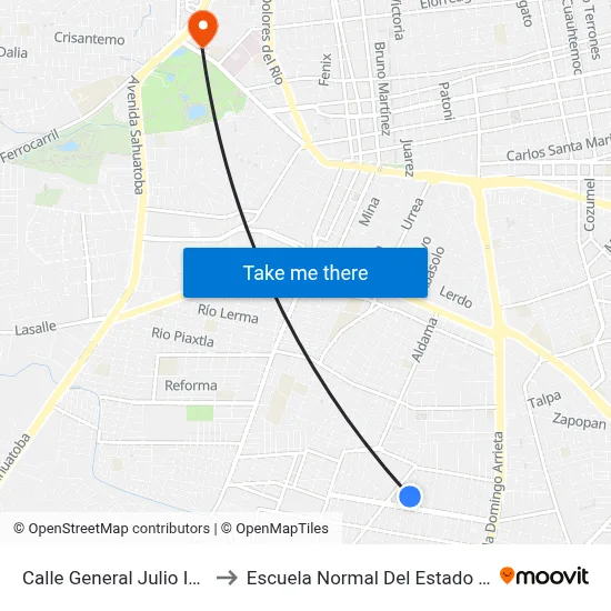 Calle General Julio Ibarra, 252 to Escuela Normal Del Estado De Durango map