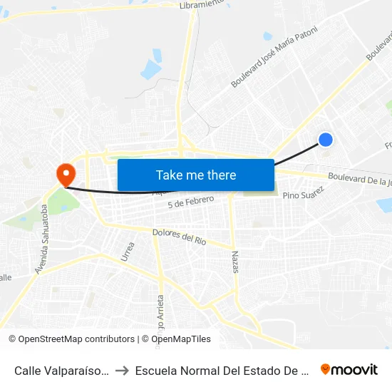 Calle Valparaíso, 404 to Escuela Normal Del Estado De Durango map