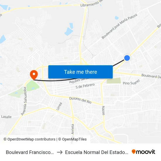 Boulevard Francisco Villa, 206 to Escuela Normal Del Estado De Durango map